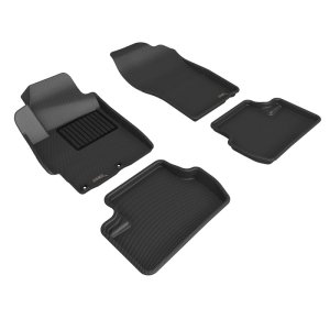 Mitsubishi Lancer Floor Mat Set - 1st 2nd Row - 3D MAXpider - KAGU - Black - `08-`15